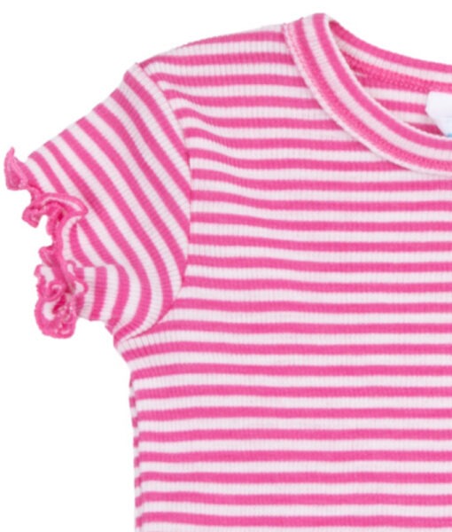 Joha t-skjorte i ull/silke striper Pink - Image 4