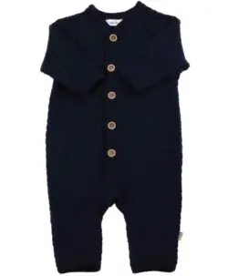 Joha heldrakt med treknapper i perlestrikk Navy