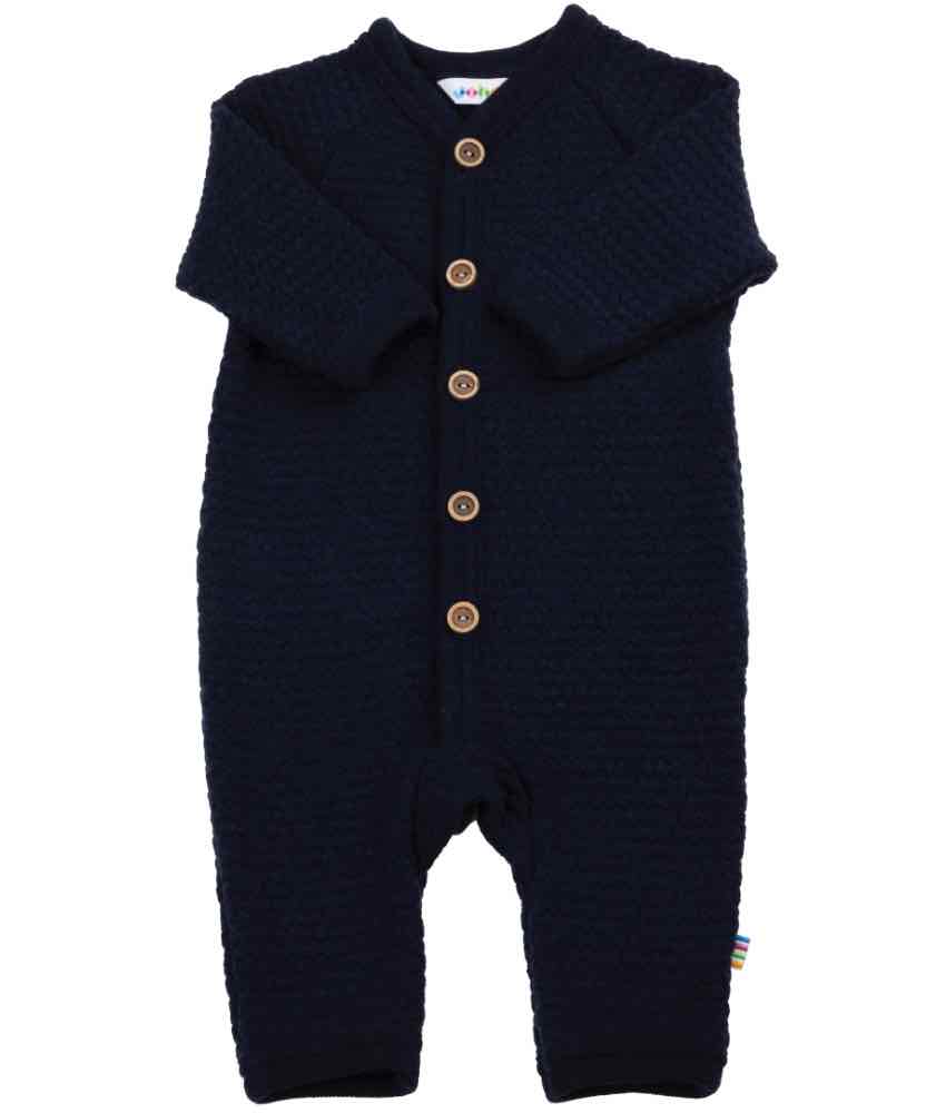 Joha heldrakt med treknapper i perlestrikk Navy