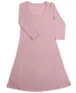 Joha Dame basic nattkjole i ull med tynn ribb blomme