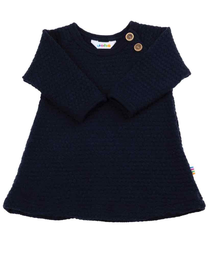 Joha kjole med treknapper i perlestrikk Navy