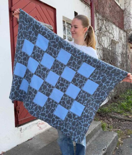 Joha patch ullpledd blått