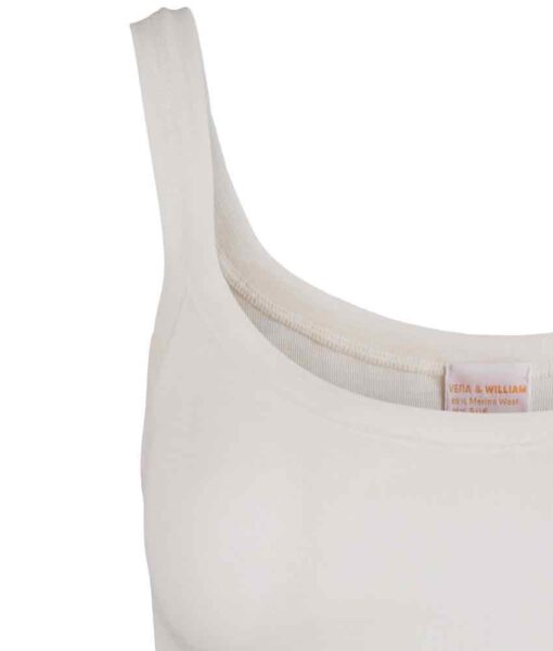 Vera & William Dame Kate singlet merinoull og silke champagne - Image 5