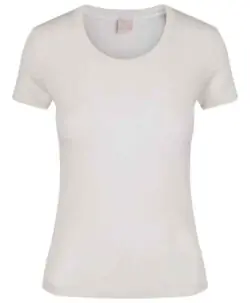 Vera & William Dame Kate t-skjorte merinoull og silke champagne