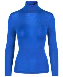 Vera & William Dame Kate pologenser merinoull og silke cobalt blue