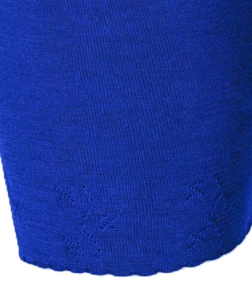 Vera & William Dame Vintage Pointelle mamelukk i merinoull og silke cobalt blue - Image 6
