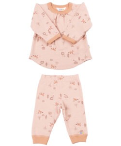 Joha ullsett a-formet genser og longs ull/bomull rev Peach