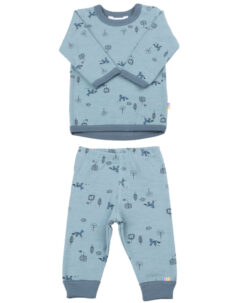 Joha ullsett genser og longs ull/bomull rev Blue