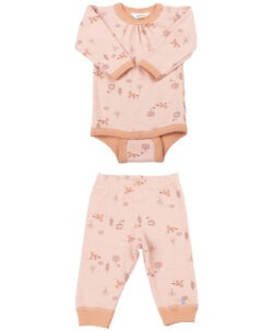Joha ullsett body og longs ull/bomull rev Peach