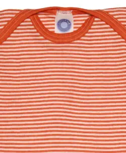 Alternative view of Cosilana body økologisk ull/silke striper natur og orange
