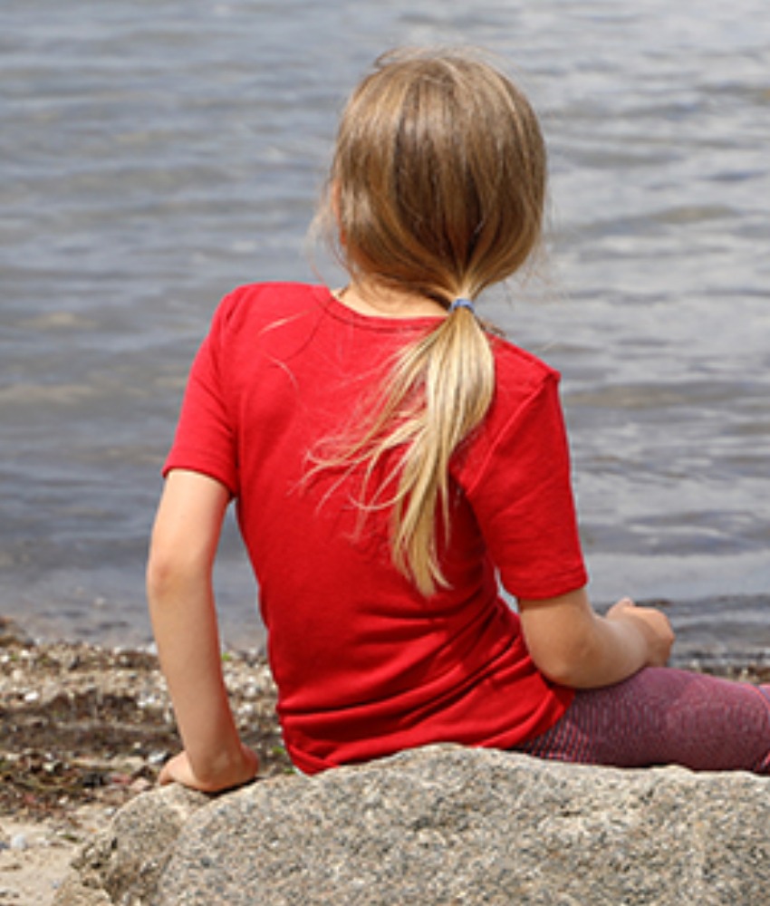 Cosilana t-skjorte økologisk ull/silke rød