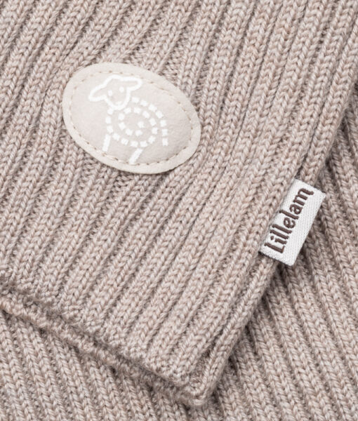 Lillelam genser ribb i ull beige - Image 2