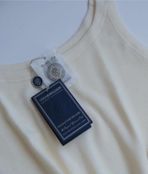 Vera & William Dame Kate singlet merinoull og silke champagne - Image 3