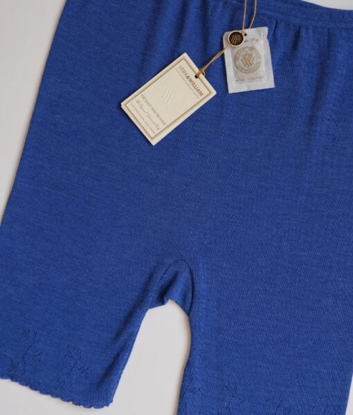 Vera & William Dame Vintage Pointelle mamelukk i merinoull og silke cobalt blue - Image 5