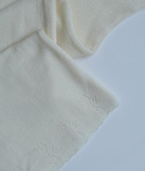 Vera & William Dame Vintage Pointelle underkjole i merinoull og silke champagne - Image 4
