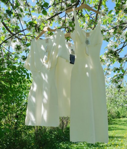 Vera & William Dame Vintage Pointelle underkjole i merinoull og silke champagne