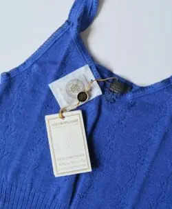 Alternative view of Vera & William Dame Vintage Pointelle underkjole i merinoull og silke cobalt blue