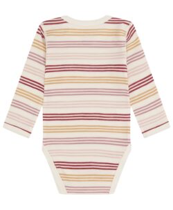 Varm og myk body fra Hust&Claire laget av 50% merinoull, 45% bambusviskose og 5% polyamid. Det er myk bambusviskose innerst mot huden og ull på utsiden som luner godt. Dette er en ullkvalitet som er fin for sensitiv hud. Sertifisert med Standard 100 fra OEKO-TEX®.