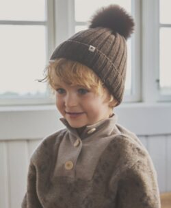 HUTTEliHUT lue med alpakkadusk Dark Brown Melange