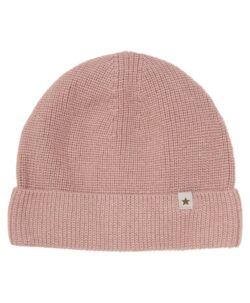 HUTTEliHUT ribbestrikket lue i ull/bomull Mahogany Rose