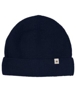 HUTTEliHUT ribbestrikket lue i ull/bomull Dark Navy