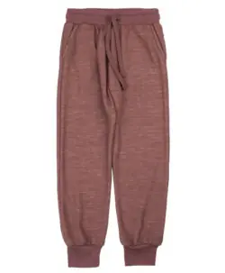 Joggebukse fra Joha i myk ull/bambusviskose. Buksen har lommer og god strikk i lovet med knyting som kan strammes. Det er myk bambusviskose innerst mot huden og ull på utsiden som luner godt. Dette er en ullkvalitet som er fin for sensitiv hud. Laget av 52% merinoull, 44% økologisk bambusviskose og 4% polyamid. Kan maskinvaskes på ullprogram 40°C. Produsert i Europa. Sertifiseringer: OEKO-TEX® Standard 100 & Woolmark Wool Rich Blend.