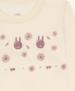 Alternative view of Hust&Claire body ull/bambusviskose kanin og blomster Off White