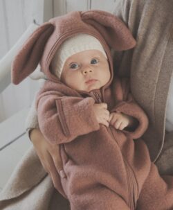 HUTTEliHUT ullfleecedress med kaninører Burlwood