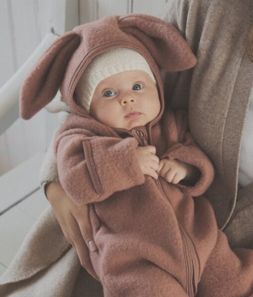 HUTTEliHUT ullfleecedress med kaninører Burlwood