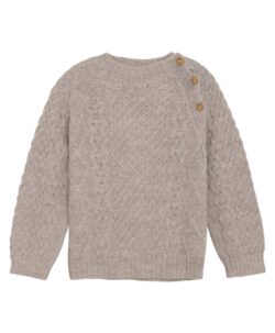 Varm og god HUTTEliHUT strikkegenser med fine treknapper. Laget av 100% alpakka ull. 
