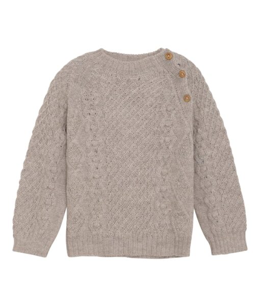 Varm og god HUTTEliHUT strikkegenser med fine treknapper. Laget av 100% alpakka ull. 