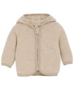 HUTTEliHUT basic ullfleece jakke med små ører Camel Melange