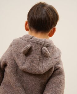 HUTTEliHUT basic ullfleece jakke med små ører Brown Melange