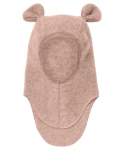 HUTTEliHUT basic ullfleece balaclava med små ører Mahogany Rose