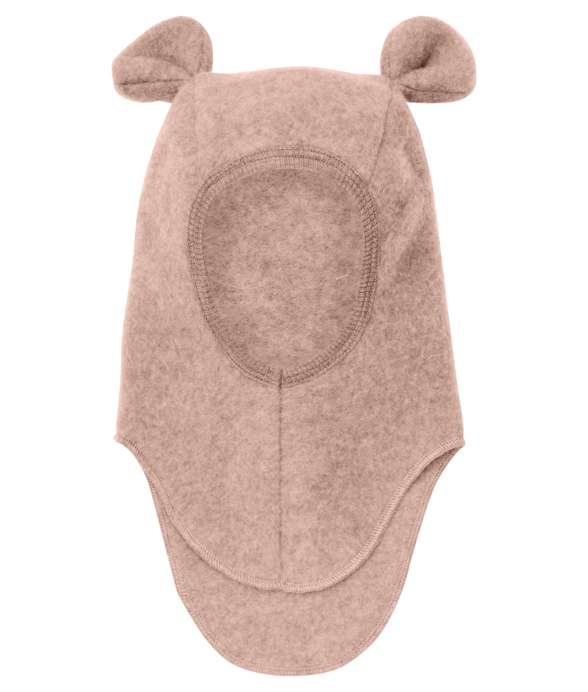 HUTTEliHUT basic ullfleece balaclava med små ører Mahogany Rose
