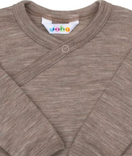Joha omslagsbody i ull/silke Beige Melange - Image 2