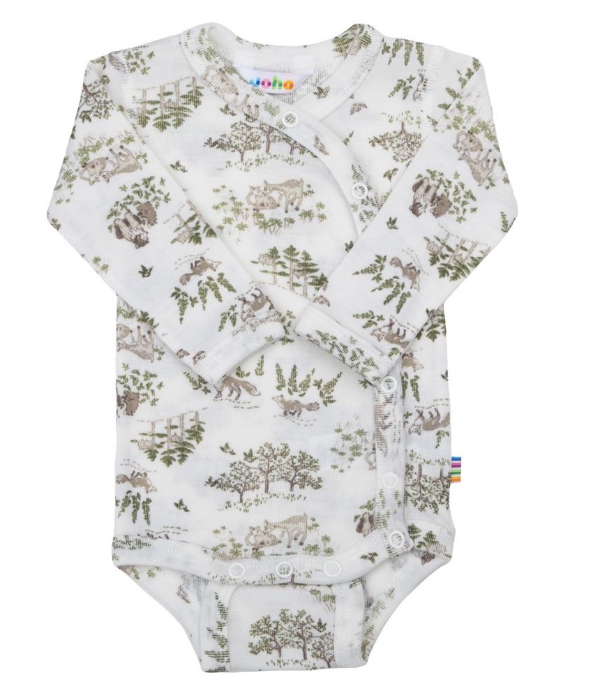 Joha omslagsbody i ull/silke skogsdyr Off White