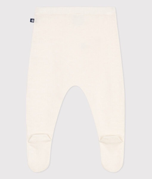Petit Bateau bukse med fot ull/bomull marshmallow - Image 2