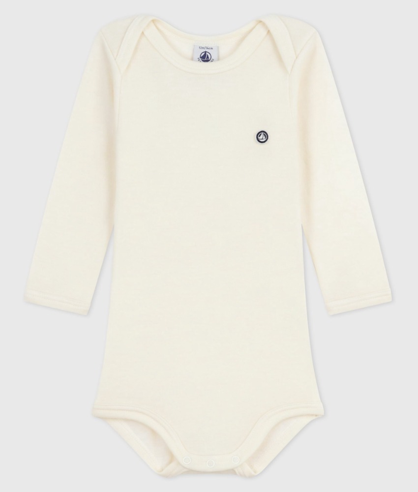 Petit Bateau body ull/bomull ecru - Image 2