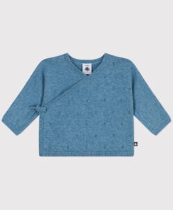 Petit Bateau omslagsjakke ull/bomull adriatic