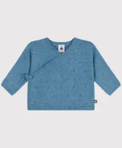 Alternative view of Petit Bateau omslagsjakke ull/bomull adriatic