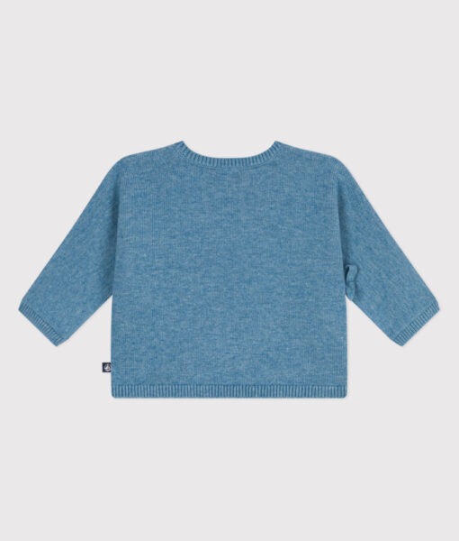 Petit Bateau omslagsjakke ull/bomull adriatic - Image 3
