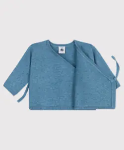 Alternative view of Petit Bateau omslagsjakke ull/bomull adriatic
