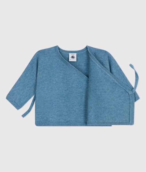 Petit Bateau omslagsjakke ull/bomull adriatic - Image 2