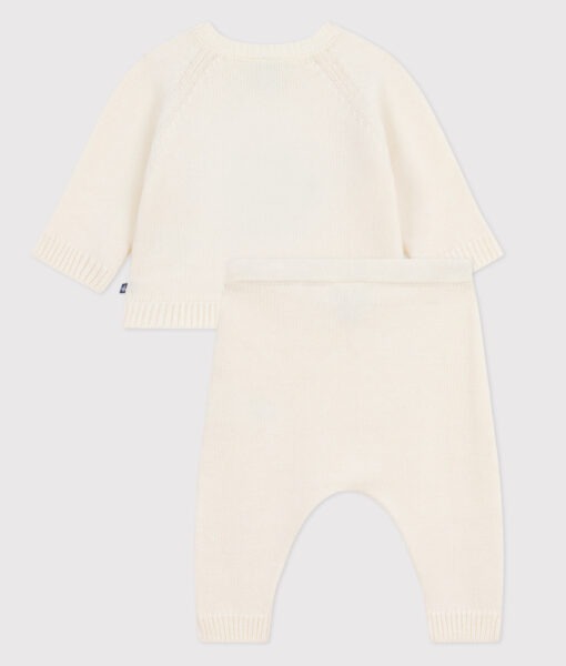 Petit Bateau sett jakke og bukse ull/bomull pingvin marshmallow multico - Image 3