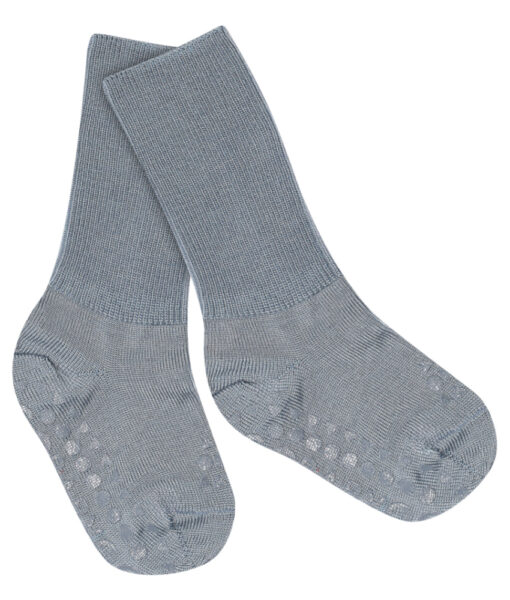 GoBabyGo antiskli sokker i merinoull Stone Blue