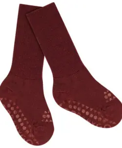 GoBabyGo antiskli sokker i merinoull Wine Red
