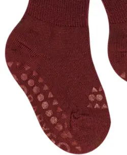 Alternative view of GoBabyGo antiskli sokker i merinoull Wine Red