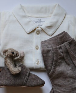 Hust&Claire body ull/bambusviskose krage og knapper Ivory