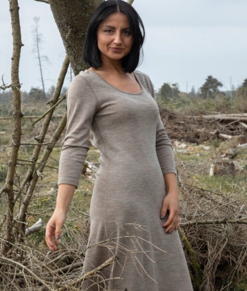 Joha Dame nattkjole i ull/silke Beige Melange